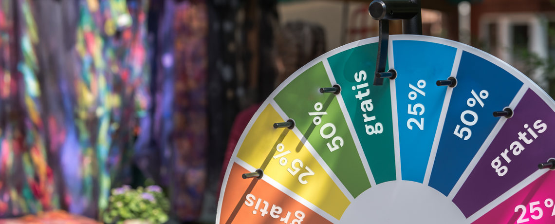 Glücksrad mit Angeboten