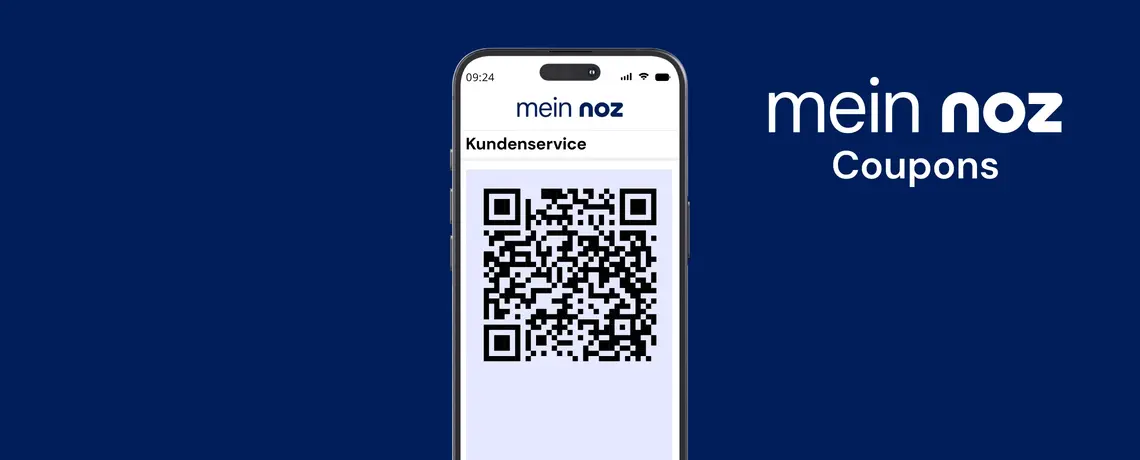 Smartphone mit QR-Code zur mein noz Couponwelt