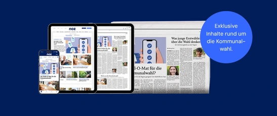 Abbildung der Produkte von noz mit Störer zur Kommunalwahl